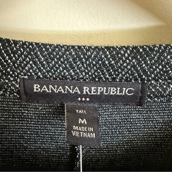 NWT Banana Republic Womens Tall Medium MT Herringbone Flounce Hem Shift Dress - Picture 4 of 5